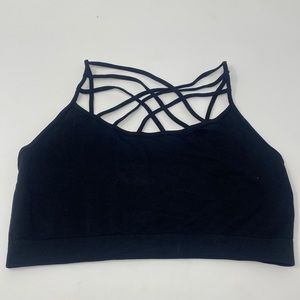 Zenana Outfitters Black Strappy Bra Size L/XL Excellent Used Condition